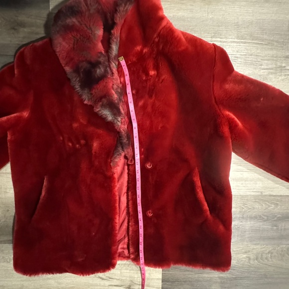Faux Fur Red Teddy Jacket - Picture 4 of 11